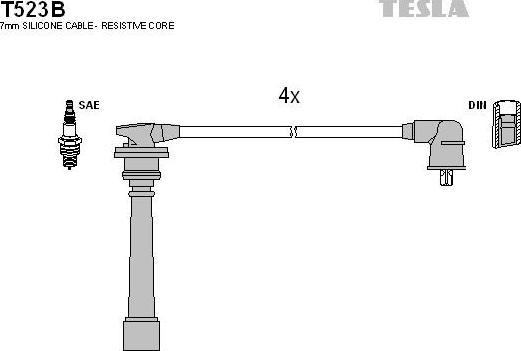 TESLA T523B - Комплект проводов зажигания autosila-amz.com
