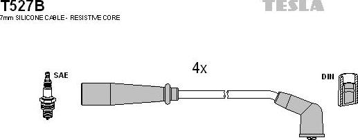 TESLA T527B - Комплект проводов зажигания autosila-amz.com