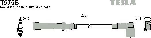 TESLA T575B - Комплект проводов зажигания autosila-amz.com