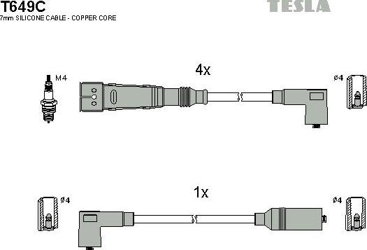 TESLA T649C - Комплект проводов зажигания autosila-amz.com