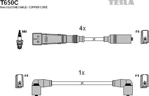 TESLA T650C - Комплект проводов зажигания autosila-amz.com