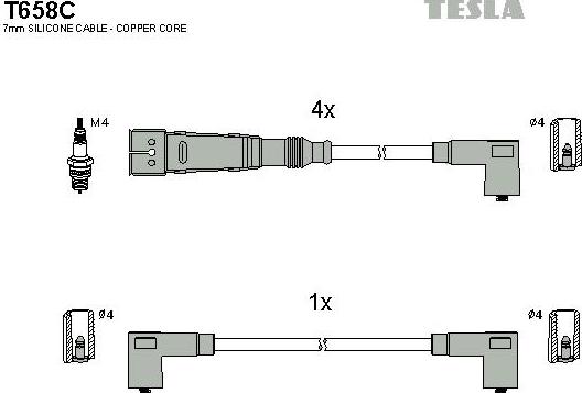 TESLA T658C - Комплект проводов зажигания autosila-amz.com