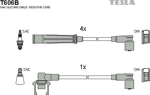 TESLA T606B - Комплект проводов зажигания autosila-amz.com
