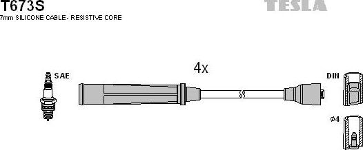 TESLA T673S - Комплект проводов зажигания autosila-amz.com