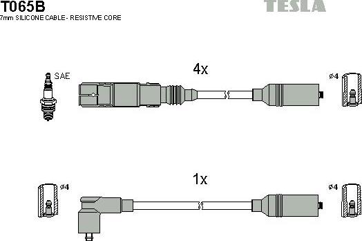 TESLA T065B - Комплект проводов зажигания autosila-amz.com