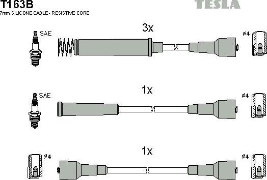 TESLA T163B - Комплект проводов зажигания autosila-amz.com
