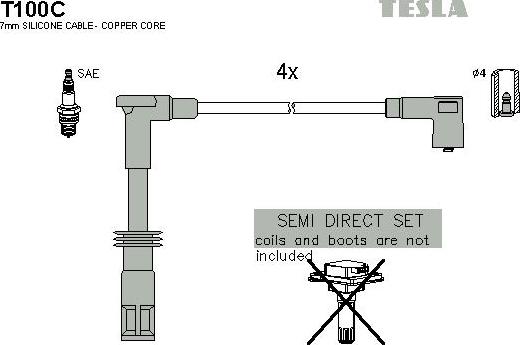 TESLA T100C - Комплект проводов зажигания autosila-amz.com