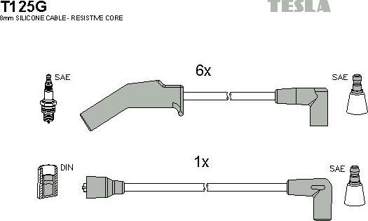 TESLA T125G - Комплект проводов зажигания autosila-amz.com