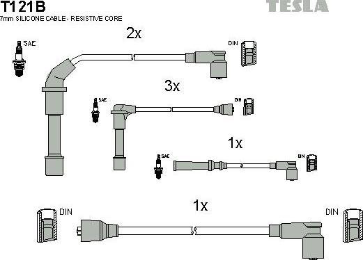 TESLA T121B - Комплект проводов зажигания autosila-amz.com