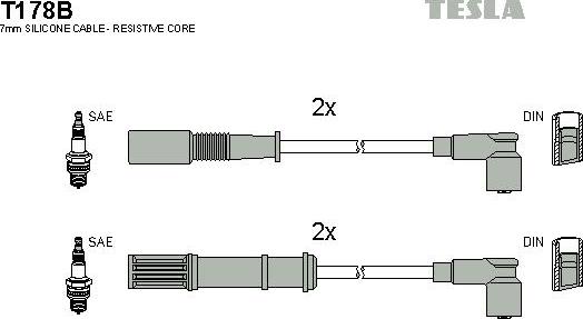 TESLA T178B - Комплект проводов зажигания autosila-amz.com