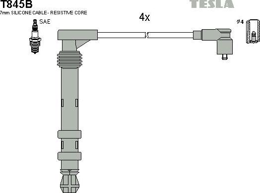 TESLA T845B - Комплект проводов зажигания autosila-amz.com