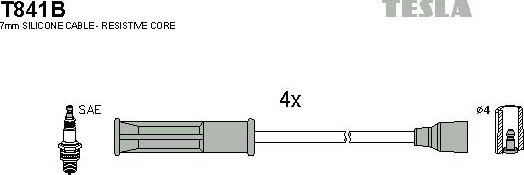 TESLA T841B - Комплект проводов зажигания autosila-amz.com