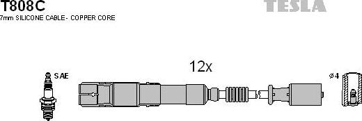 TESLA T808C - Комплект проводов зажигания autosila-amz.com
