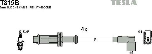 TESLA T815B - Комплект проводов зажигания autosila-amz.com