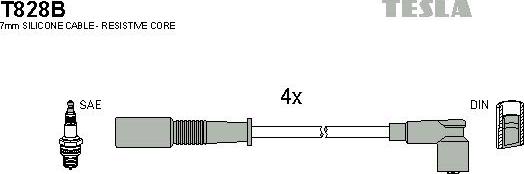 TESLA T828B - Комплект проводов зажигания autosila-amz.com