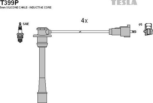 TESLA T399P - Комплект проводов зажигания autosila-amz.com