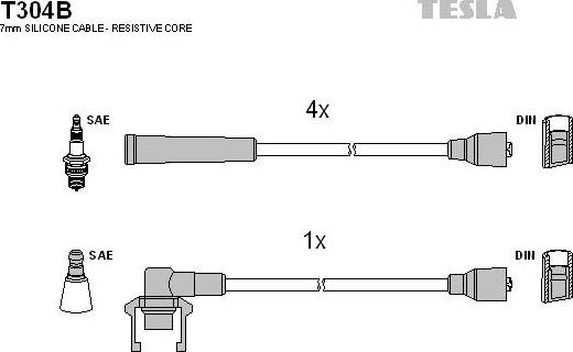TESLA T304B - Комплект проводов зажигания autosila-amz.com