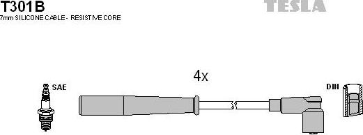 TESLA T301B - Комплект проводов зажигания autosila-amz.com