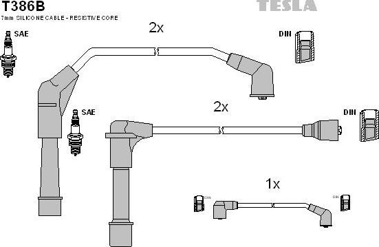 TESLA T386B - Комплект проводов зажигания autosila-amz.com