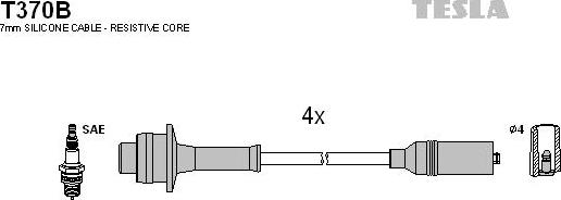 TESLA T370B - Комплект проводов зажигания autosila-amz.com