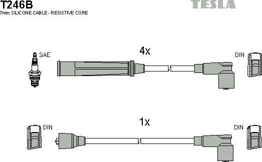 TESLA T246B - Комплект проводов зажигания autosila-amz.com