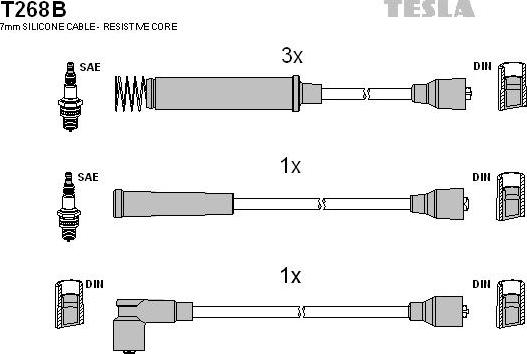 TESLA T268B - Комплект проводов зажигания autosila-amz.com