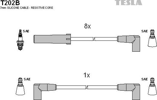 TESLA T202B - Комплект проводов зажигания autosila-amz.com