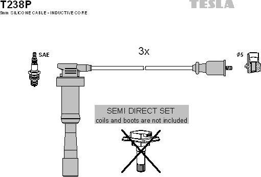 TESLA T238P - Комплект проводов зажигания autosila-amz.com