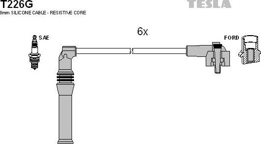 TESLA T226G - Комплект проводов зажигания autosila-amz.com