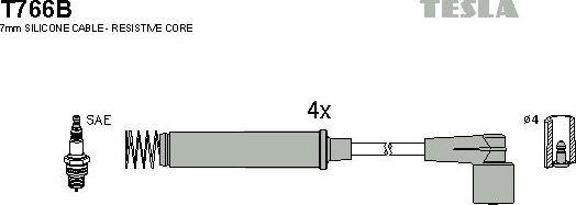 TESLA T766B - Комплект проводов зажигания autosila-amz.com