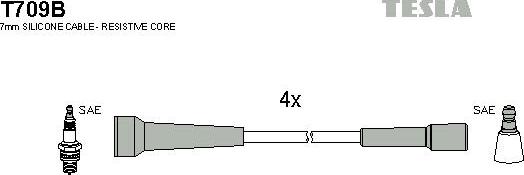 TESLA T709B - Комплект проводов зажигания autosila-amz.com