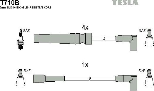TESLA T710B - Комплект проводов зажигания autosila-amz.com