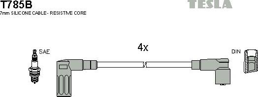TESLA T785B - Комплект проводов зажигания autosila-amz.com
