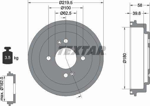 Textar 94044100 - Тормозной барабан autosila-amz.com