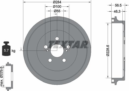 Textar 94044700 - Тормозной барабан autosila-amz.com