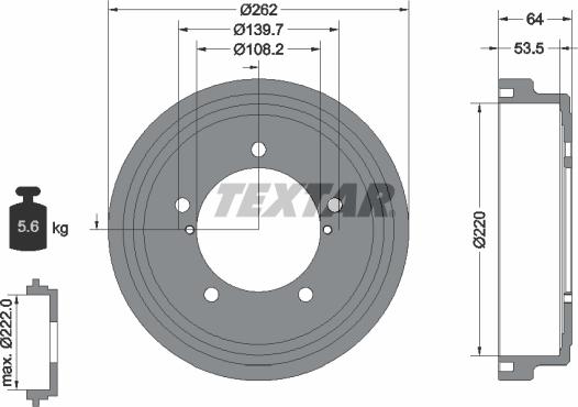 Textar 94045700 - Тормозной барабан autosila-amz.com