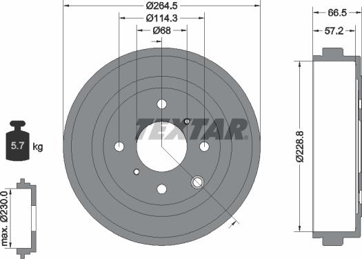 Textar 94046400 - Тормозной барабан autosila-amz.com