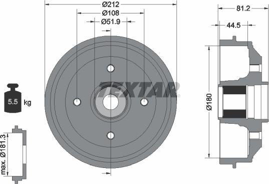 Textar 94041900 - Тормозной барабан autosila-amz.com