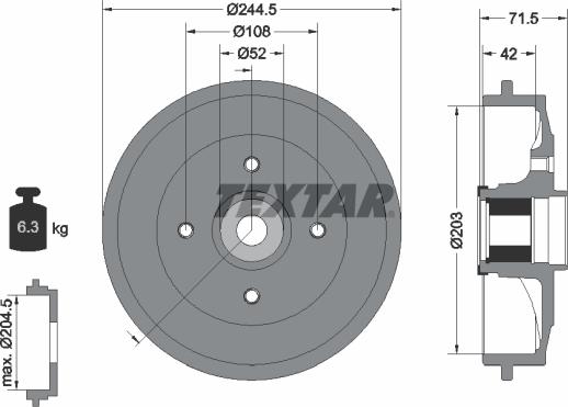 Textar 94041200 - Тормозной барабан autosila-amz.com