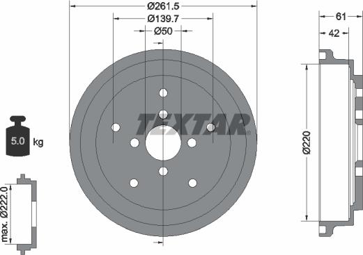 Textar 94043500 - Тормозной барабан autosila-amz.com