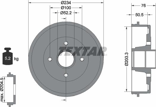 Textar 94019700 - Тормозной барабан autosila-amz.com