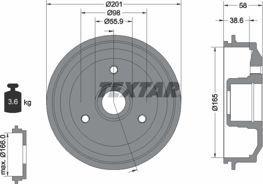 Textar 94014100 - Тормозной барабан autosila-amz.com