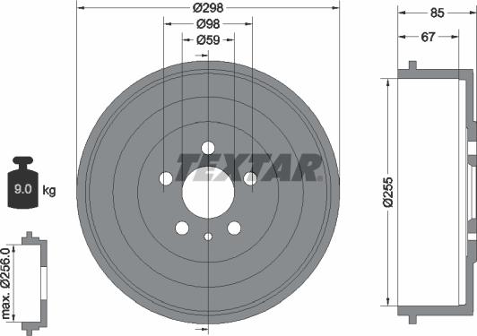 Textar 94015000 - Тормозной барабан autosila-amz.com