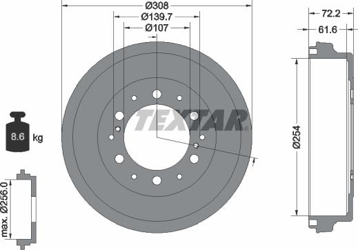 Textar 94039900 - Тормозной барабан autosila-amz.com