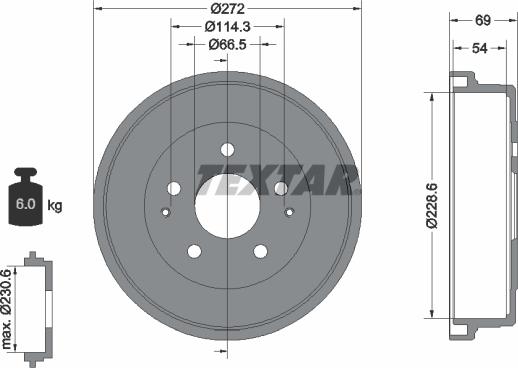 Textar 94034300 - Тормозной барабан autosila-amz.com