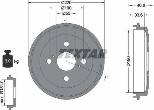 Textar 94036400 - Тормозной барабан autosila-amz.com