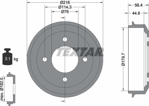 Textar 94030300 - Тормозной барабан autosila-amz.com