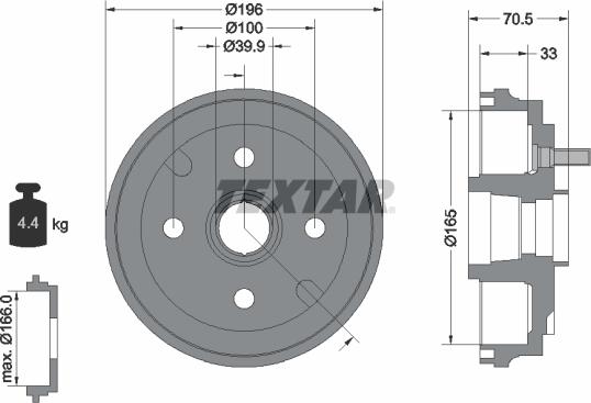 Textar 94033900 - Тормозной барабан autosila-amz.com