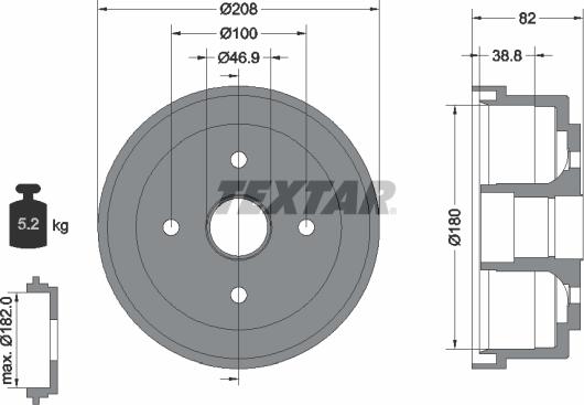 Textar 94032400 - Тормозной барабан autosila-amz.com