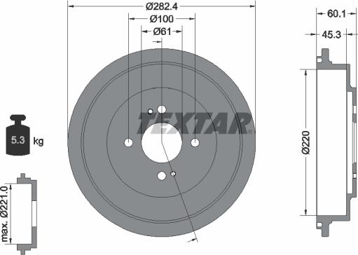 Textar 94037000 - Тормозной барабан autosila-amz.com